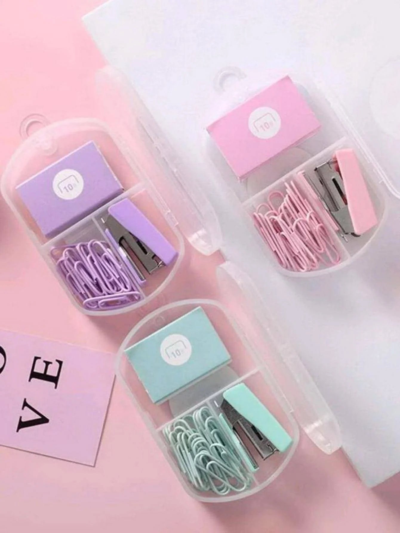 1PC Macaron Color Mini Stapler 3 Colors Optional Cute Portable Small Size Stationery Combination Suit for Office Supplies