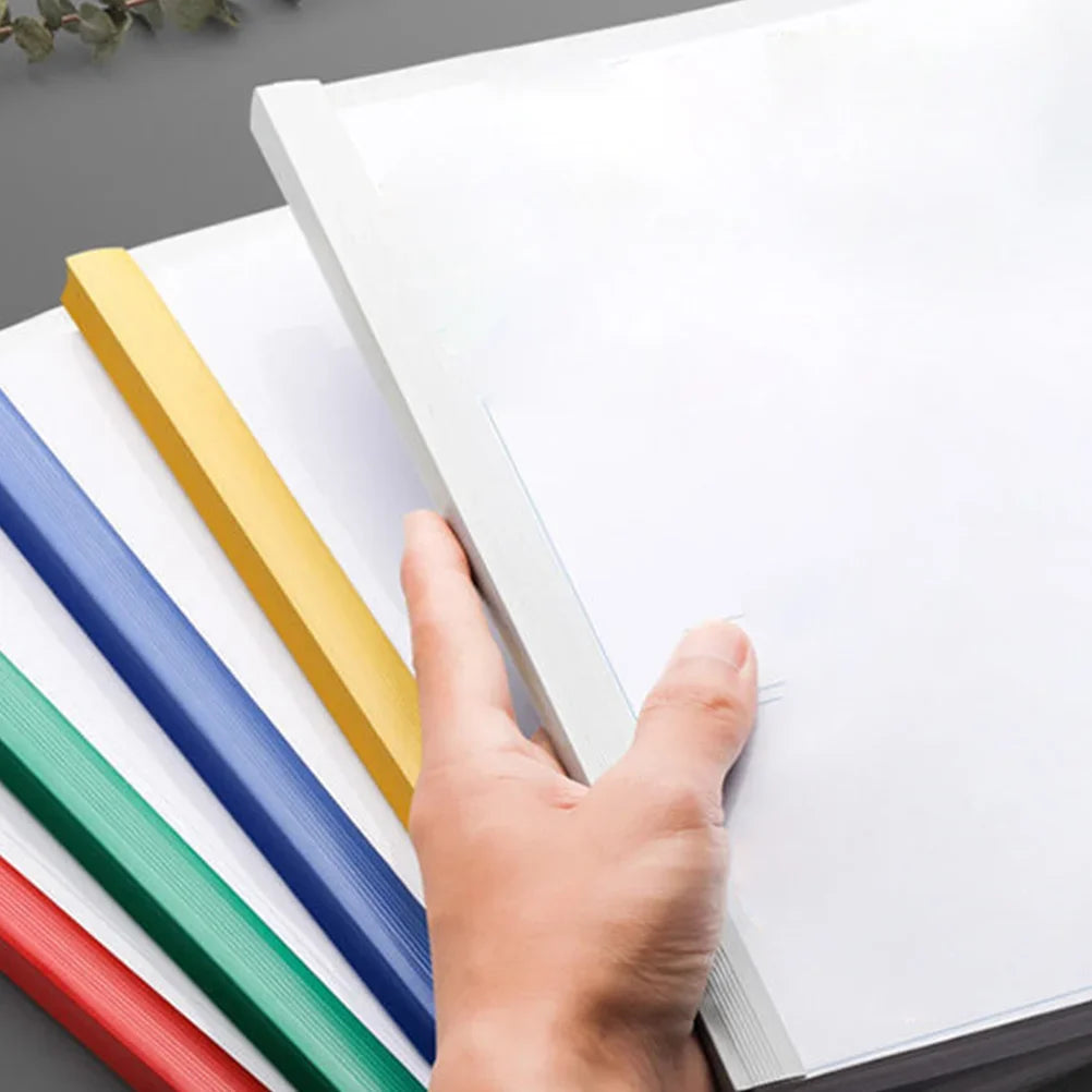 10 Pcs Folder Sliding Bar Clamps Binder Clips Tie Rod A4 Paper Files Plastic Folders Clear Report Cover Office Table