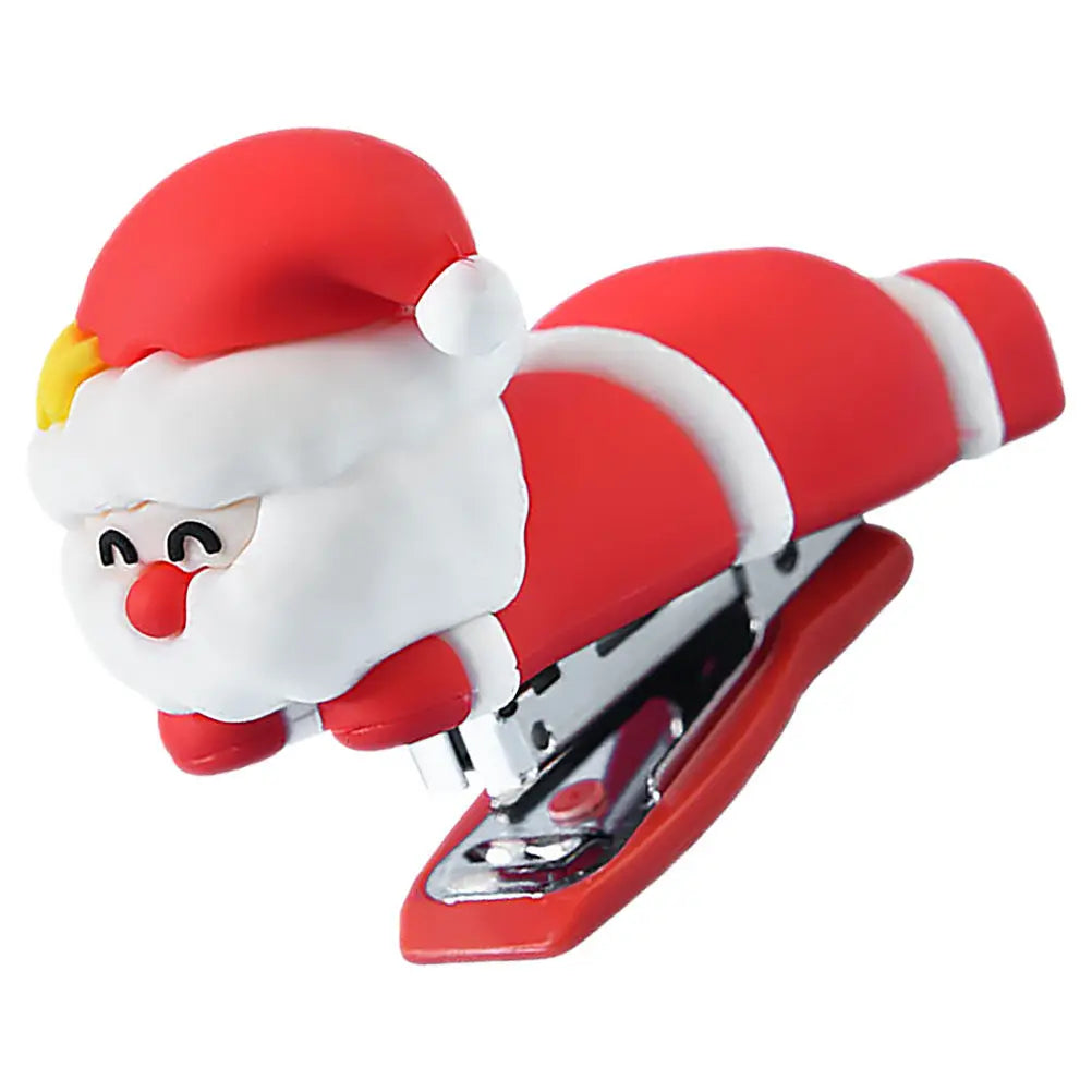 Santa Claus Stapler Small Cute Cartoon Portable Desktop Office Stapler Mini Travel Stationery for School Home Small Staplers